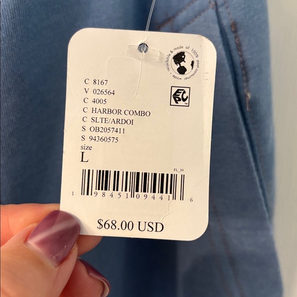 NWT Free People Intimately Don’t Wait Up Longe Pants in Harbor Combo, size L - Picture 6 of 12